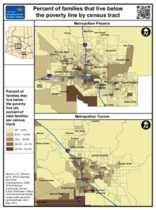 Percent of families that live below the poverty line by census tract Metropolitan Phoenix New River  Peoria