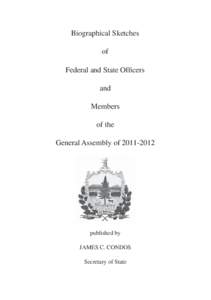 Biographical Sketches of Federal and State Officers