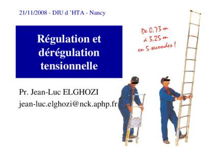 [removed]DIU d ’HTA - Nancy  Régulation et dérégulation tensionnelle Pr. Jean-Luc ELGHOZI