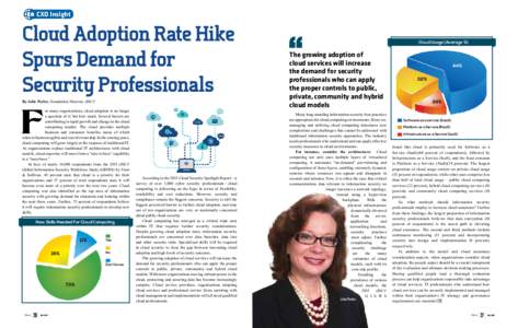 CXO Insight  Cloud Adoption Rate Hike Spurs Demand for Security Professionals By Julie Peeler, Foundation Director, (ISC)²