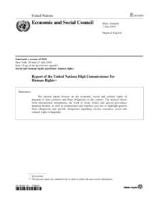 Human rights / Human migration / International law / Rights / Economic /  social and cultural rights / United Nations Convention on the Protection of the Rights of All Migrant Workers and Members of Their Families / International Covenant on Economic /  Social and Cultural Rights / Migrant worker / International human rights instruments / Human rights instruments / International relations / Law