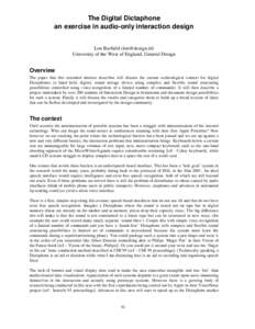 Software / Technical communication / Usability / Multimodal interaction / Dictaphone / Interaction design / User interface / Speech recognition / Interaction technique / Humanâ€“computer interaction / User interface techniques / Human–computer interaction