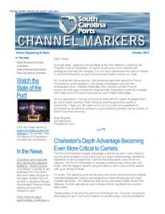 Having trouble viewing this email? Click here  Harbor Deepening E-News In This Issue  October 2012