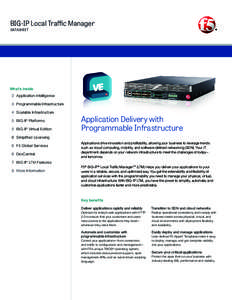BIG-IP Local Traffic Manager DATASHEET What’s inside 	2	 Application Intelligence 	3	 Programmable Infrastructure