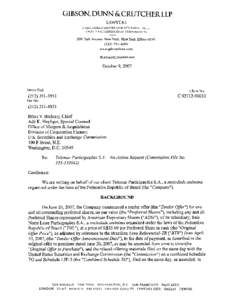 GIBSON,DUNN &CRUTCHERLLP LAWYERS A REGISTERED L I M I T E D LIABILITY PARTNERSHIP I N C L U D I N G PROFESSIONAL C O R P O R A T I O N S  200 Park Avenue New York, New York[removed]