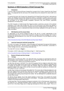 Planning Department  CE[removed]TP) Land Use Planning for the Closed Area – Feasibility Study SEA Evaluation of Draft Concept Plan  Summary of SEA Evaluation of Draft Concept Plan