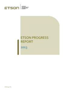 ETSON PROGRESS REPORT 2013 ETSON/August 2014