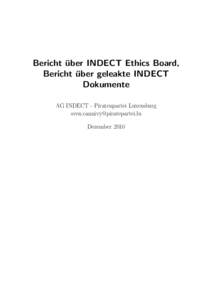 Bericht u ¨ber INDECT Ethics Board, Bericht u