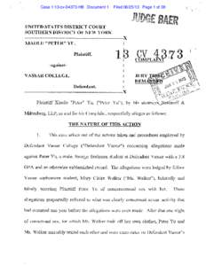 Case 1:13-cv[removed]HB Document 1  Filed[removed]Page 1 of 38 iVOGEBAER UNITED STATES DISTRICT COURT