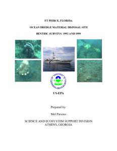 Fort Pierce Florida Ocean Dredge Material Disposal Site Benthic Surveys: 1992 and 1999