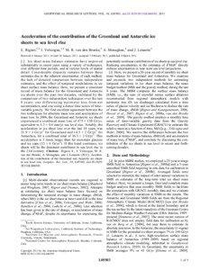 GEOPHYSICAL RESEARCH LETTERS, VOL. 38, L05503, doi:[removed]2011GL046583, 2011  Acceleration of the contribution of the Greenland and Antarctic ice