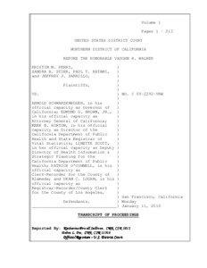 Volume 1 Pages[removed]UNITED STATES DISTRICT COURT