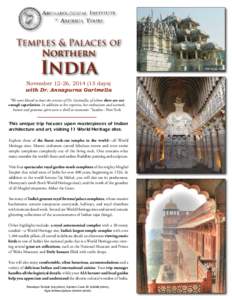 Temples & Palaces of Northern India  November 12-26, [removed]days)