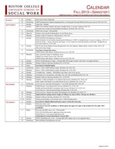 Boston College Graduate School of Social Work - Academic Calendar[removed]