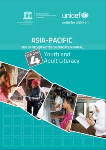 EFA goal 4: Youth and adult literacy; Asia-Pacific end of Decade notes on Education for All; 2012
