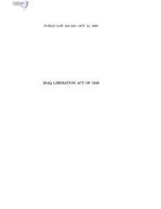 PUBLIC LAW 105–338—OCT. 31, 1998  IRAQ LIBERATION ACT OF 1998