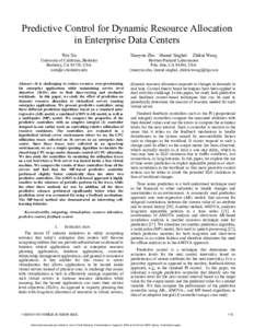 Predictive Control for Dynamic Resource Allocation in Enterprise Data Centers