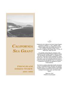 CALIFORNIA SEA GRANT Program Directory 2001–2002