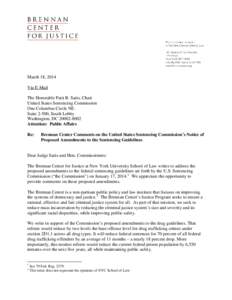 Public Comment from the Brennan Center for Justice on Proposed Amendments to the Federal Sentencing Guidelines