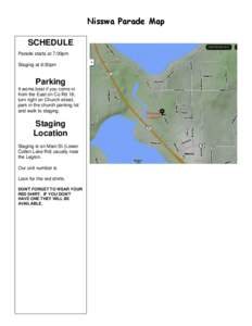 Nisswa Parade Map SCHEDULE Parade starts at 7:00pm Staging at 6:30pm  Parking