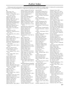 Author Index Technical poster and oral presentations are listed chronologically by session number. For example, number 24-2 indicates the second presentation in session 24. Poster board numbers are 3–4 digits and are l