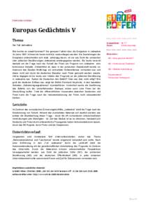 Europas Gedächtnis V Thema: Der Fall Jedwabne Wie konnte es soweit kommen? Die genauen Fakten über die Ereignisse in Jedwabne im Jahre 1941 können bis heute nicht klar nachvollzogen werden. Die Darstellungen der