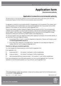 Application to amend an environmental authority