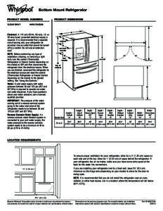 Bottom Mount Refrigerator PRODUCT MODEL NUMBERS GZ25FSRXY PRODUCT DIMENSIONS