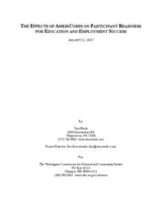 The Effects of AmeriCorps on Participant Readiness for Education and Employment Success
