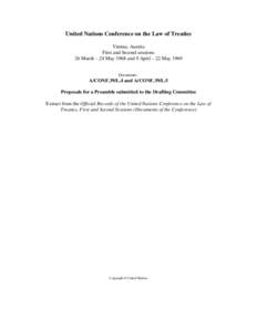 United Nations Conference on the Law of Treaties, volume III, [removed]: Documents of the Conference