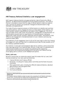 HM Treasury Statement of User Engagement