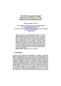 How Much Language is Enough? Theoretical and Practical Use of the Business Process Modeling Notation