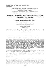 Pure Appl. Chem., Vol. 74, No. 10, pp. 1921–1956, 2002. © 2002 IUPAC INTERNATlONAL UNION OF PURE AND APPLIED CHEMlSTRY