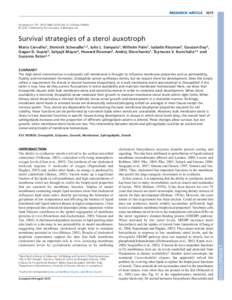 RESEARCH ARTICLE[removed]Development 137, [removed]doi:[removed]dev[removed] © 2010. Published by The Company of Biologists Ltd  Survival strategies of a sterol auxotroph