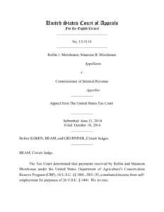 United States Court of Appeals For the Eighth Circuit ___________________________ No[removed]___________________________ Rollin J. Morehouse; Maureen B. Morehouse