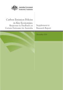 Carbon Emission Policies in Key Economies: Responses to Feedback on Certain Estimates for Australia