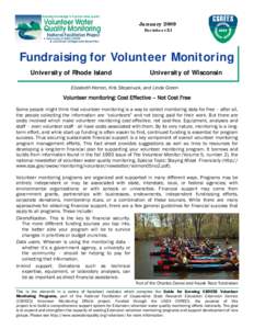 January 2009 Factsheet XI Fundraising for Volunteer Monitoring University of Rhode Island