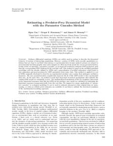 Estimating a Predator-Prey Dynamical Model with the Parameter Cascades Method