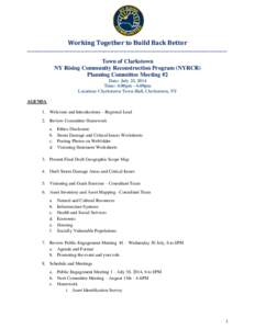 Working Together to Build Back Better ____________________________________________________________________________________________________________ Town of Clarkstown NY Rising Community Reconstruction Program (NYRCR) Pla