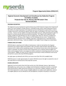 PON 2571 Regional Economic Development and Greenhouse Gas Reduction Program