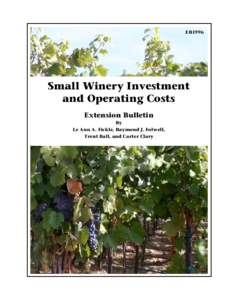 EB1996  Small Winery Investment and Operating Costs Extension Bulletin By