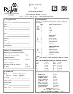 Join the Chamber And Market Your Business! 50 Merchants Row, Rutland, VT[removed]Ph: [removed] ~ [removed] ~ www.rutlandvermont.com