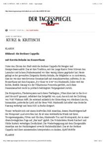 KURZ & KRITISCH : KURZ & KRITISCH - Kultur - Tagesspiegel[removed]:59