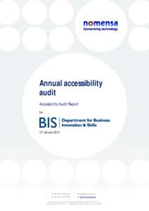 Annual accessibility audit Accessibility Audit Report For  12th January 2012