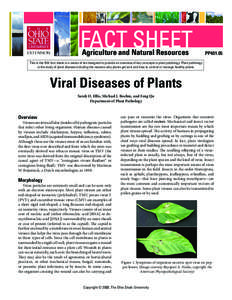 FACT SHEET Agriculture and Natural Resources PP401.05  This is the fifth fact sheet in a series of ten designed to provide an overview of key concepts in plant pathology. Plant pathology