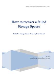 How to recover a failed Storage Spaces
