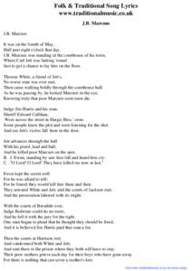 Folk & Traditional Song Lyrics - J.B. Marcum