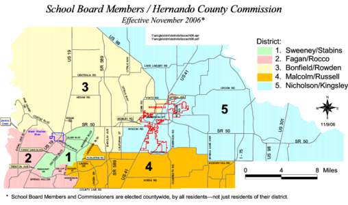 School Board Members / Hernando County Commission Effective November 2006* f:\arcgis\ddm\dstricts\bccsch06.apr f:\arcgis\ddm\dstricts\bccsch06.pdf  CITRUS WAY