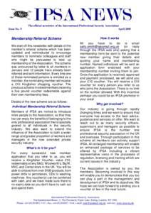 IPSA NEWS Issue No. 9 The official newsletter of the International Professional Security Association April 2005