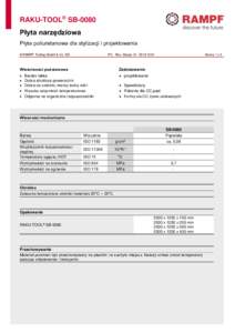 RAKU-TOOL® SB-0080 Płyta narzędziowa Płyta poliuretanowa dla stylizacji i projektowania © RAMPF Tooling GmbH & Co. KG  PC - Rev.-Status: 